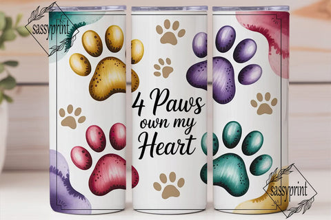 4 Paws Own My Heart Tumbler Wrap Sublimation sassyprint 