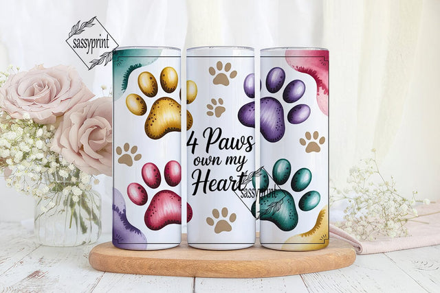 4 Paws Own My Heart Tumbler Wrap Sublimation sassyprint 