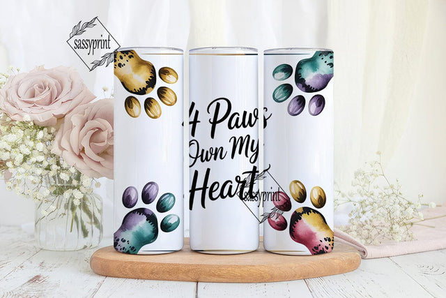 4 Paws Own My Heart Tumbler Wrap Sublimation sassyprint 
