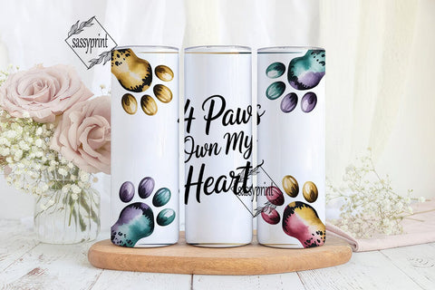 4 Paws Own My Heart Tumbler Wrap Sublimation sassyprint 