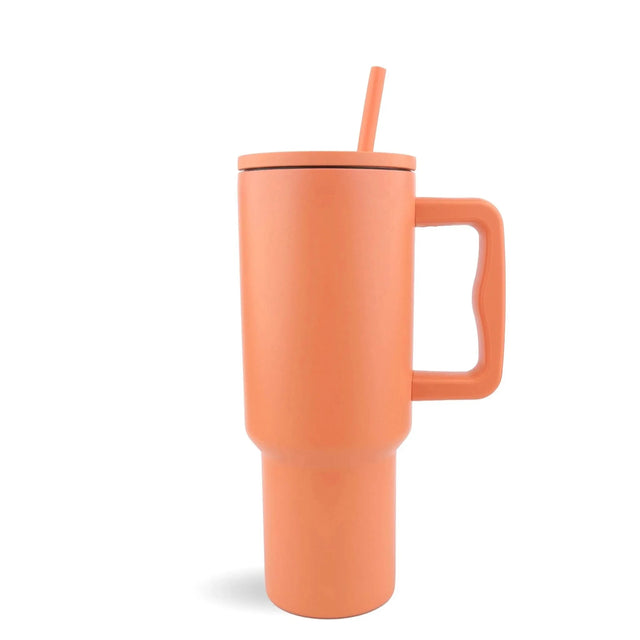 40 oz Handled Tumbler Modern II Matte - Orange Melon | Master Maker Crafts Physical DIY Craft Warehouse 