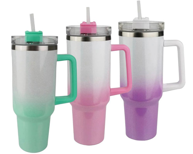 40 oz Handled Tumbler Set of 3 | Shimmer Ombre Collection Physical DIY Craft Warehouse 
