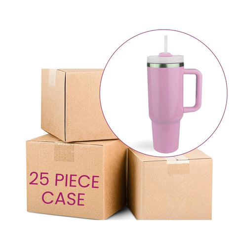 40 oz Handled Tumbler Standard Glossy - Pink Physical DIY Craft Warehouse 