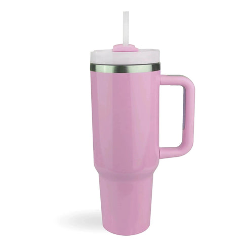 40 oz Handled Tumbler Standard Glossy - Pink Physical DIY Craft Warehouse 