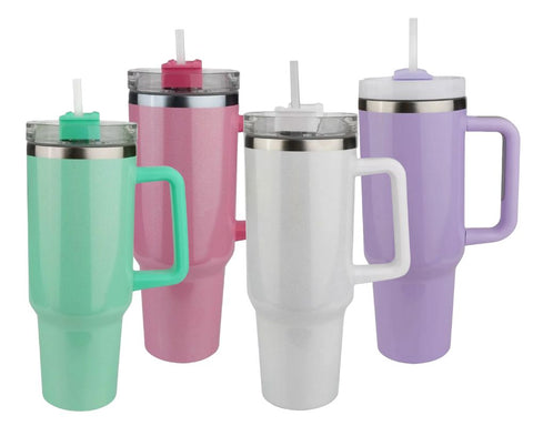 40 oz Handled Tumblers in Matte, Shimmer and Glossy Physical DIY Craft Warehouse 