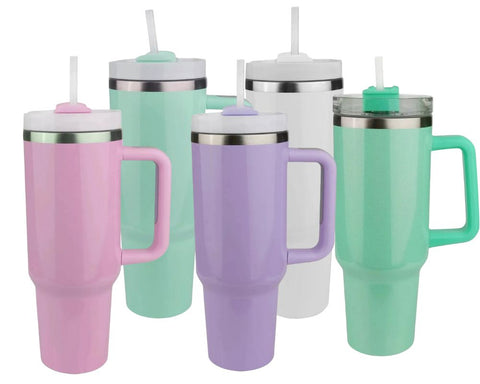 40 oz Handled Tumblers in Matte, Shimmer and Glossy Physical DIY Craft Warehouse 
