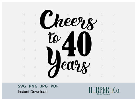 40 Year SVG PNG Cut EPS File SVG HarperNCo 