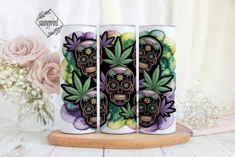 420 Skull Tumbler Wrap Sublimation sassyprint 