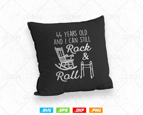 44 Years Old Rock & Roll Birthday Svg Png, 44th Birthday Clipart T shirt Design Gifts, Svg Files for Cricut, Forty Four Birthday Party Squad Svg SVG DesignDestine 