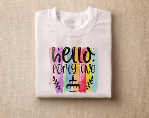 45th Birthday Sublimation Designs Bundle, 6 45th Birthday PNG Files, 45 And Fabulous PNG, Cheers To 45 Years PNG, Hello Forty Five PNG, Vintage 1980 PNG Sublimation HappyDesignStudio 