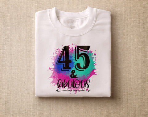 45th Birthday Sublimation Designs Bundle, 6 45th Birthday PNG Files, 45 And Fabulous PNG, Cheers To 45 Years PNG, Hello Forty Five PNG, Vintage 1980 PNG Sublimation HappyDesignStudio 