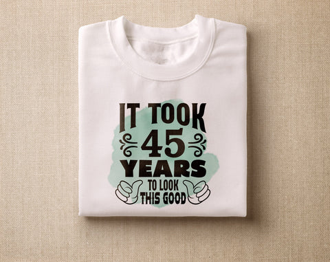 45th Birthday Sublimation Designs Bundle, 6 45th Birthday PNG Files, 45 And Fabulous PNG, Cheers To 45 Years PNG, Hello Forty Five PNG, Vintage 1980 PNG Sublimation HappyDesignStudio 