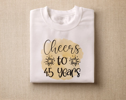 45th Birthday Sublimation Designs Bundle, 6 45th Birthday PNG Files, 45 And Fabulous PNG, Cheers To 45 Years PNG, Hello Forty Five PNG, Vintage 1981 PNG Sublimation HappyDesignStudio 