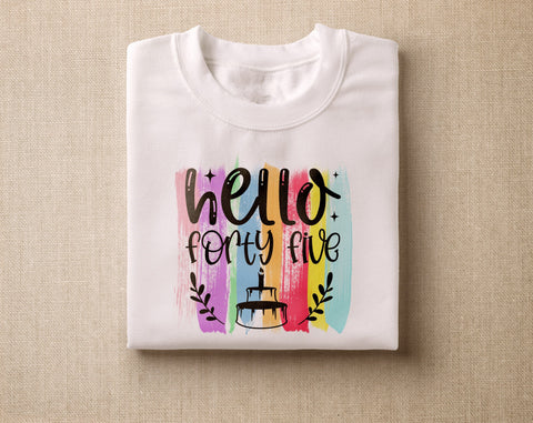 45th Birthday Sublimation Designs Bundle, 6 45th Birthday PNG Files, 45 And Fabulous PNG, Cheers To 45 Years PNG, Hello Forty Five PNG, Vintage 1981 PNG Sublimation HappyDesignStudio 