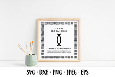 4th day of Kwanzaa. Seven Principles of Kwanzaa typography SVG LaBelezoka 