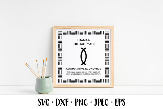 4th day of Kwanzaa. Seven Principles of Kwanzaa typography SVG LaBelezoka 