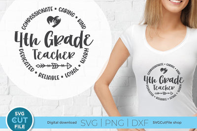 4th Grade Teacher svg, fourth grade teacher svg, unisex SVG SVG Cut File 