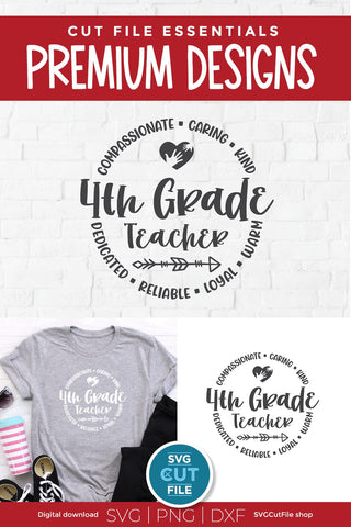 4th Grade Teacher svg, fourth grade teacher svg, unisex SVG SVG Cut File 