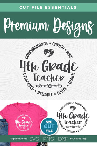 4th Grade Teacher svg, fourth grade teacher svg, unisex SVG SVG Cut File 