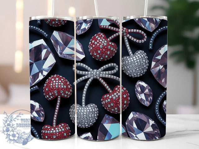 4th July Cherry Bow 20oz Tumbler, Cherry Coquette Design, Patriotic Sublimation PNG, Independence Day Wrap, 20oz Holiday Tumbler, Stylish Cherry Bow PNG, Festive Coquette Tumbler Sublimation ToriDesigns 