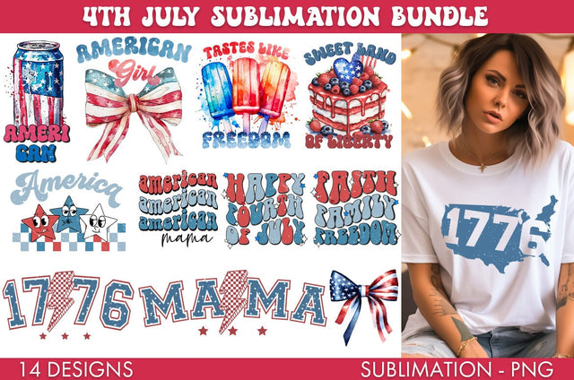 4th July Distressed Sublimation Bundle PNG Sublimation Freeling Design House 