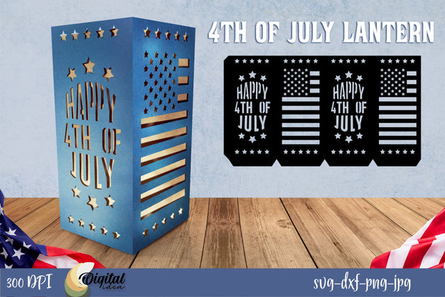 4th July Paper Lantern SVG. Independence Day Paper Cut SVG Evgenyia Guschina 