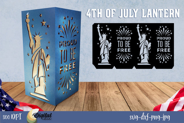 4th July Paper Lantern SVG. Independence Day Paper Cut SVG Evgenyia Guschina 
