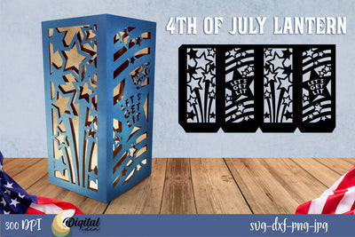 4th July Paper Lantern SVG. Independence Day Paper Cut SVG Evgenyia Guschina 