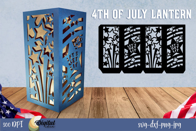 4th July Paper Lantern SVG. Independence Day Paper Cut SVG Evgenyia Guschina 