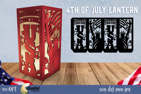 4th July Paper Lanterns SVG Bundle. Independence Day Paper Cut SVG Evgenyia Guschina 