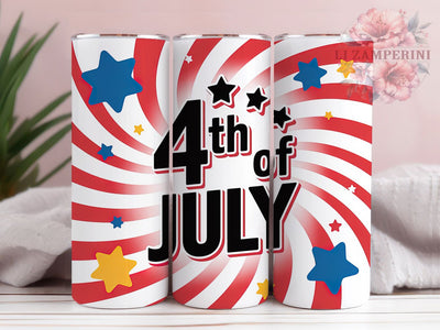 4th July Patriotic 20oz Tumbler, USA Flag Wrap, Sublimation Gift, Patriotic Mug, 20oz Tumbler Design, 4th of July Theme, American Pride Graphic Sublimation Li Zamperini 