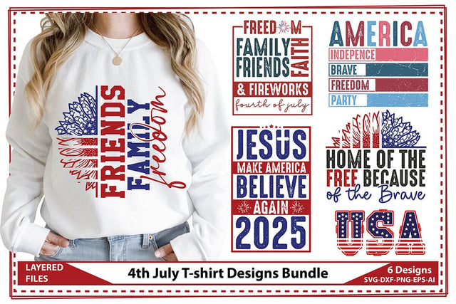 4th July T-shirt Designs Bundle SVG shah alam 