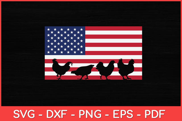 4th of July American Flag Chicken USA Svg Design SVG artprintfile 