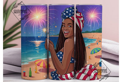 4th of July Beach Beauty 20oz Tumbler Sublimation sassyprint 