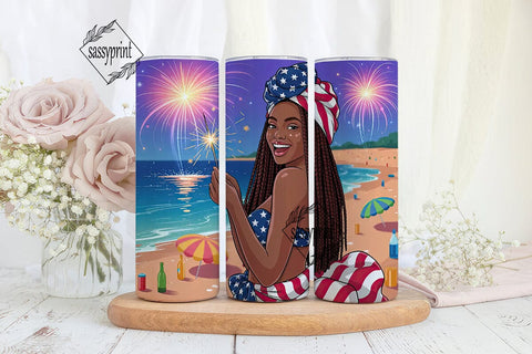 4th of July Beach Beauty 20oz Tumbler Sublimation sassyprint 