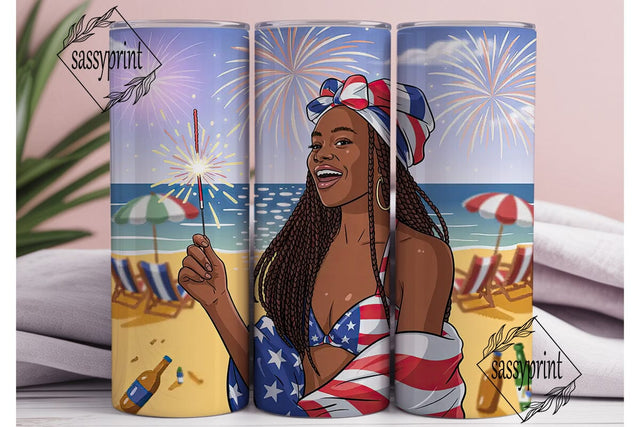 4th of July Beach Beauty 20oz Tumbler Sublimation sassyprint 
