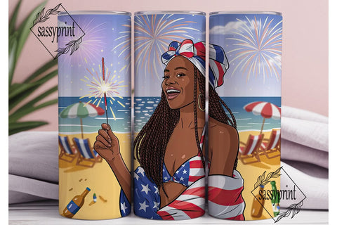 4th of July Beach Beauty 20oz Tumbler Sublimation sassyprint 