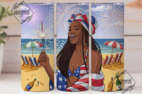 4th of July Beach Beauty 20oz Tumbler Sublimation sassyprint 
