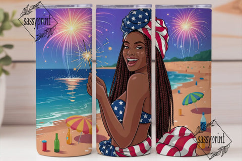 4th of July Beach Beauty 20oz Tumbler Sublimation sassyprint 