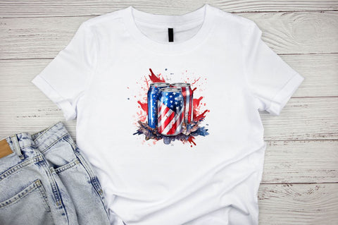 4th of July Beer Can Sublimation Clipart Bundle Sublimation Designangry 