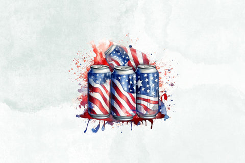 4th of July Beer Can Sublimation Clipart Bundle Sublimation Designangry 