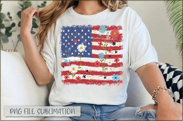 4th of July Boho Patriotic Flag PNG Sublimation Shetara Begum 