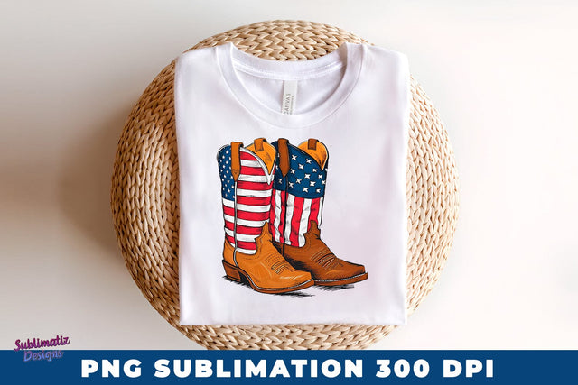 4th of July Boots Clipart - PNG Sublimation design Sublimation Sublimatiz Designs 