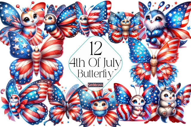 4th of July Butterfly ,Illustrator Clipart,Quotes and Sayings,Food & Drink,On Sale, Print & Cut Sublimation Newmockups 
