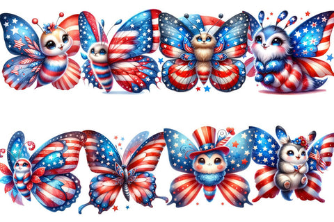 4th of July Butterfly ,Illustrator Clipart,Quotes and Sayings,Food & Drink,On Sale, Print & Cut Sublimation Newmockups 