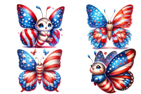 4th of July Butterfly ,Illustrator Clipart,Quotes and Sayings,Food & Drink,On Sale, Print & Cut Sublimation Newmockups 