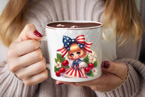 4th of July Cherry Coquette Bow Sublimation Clipart Sublimation SVGArt 