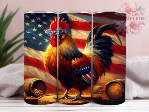 4th Of July Chicken 20oz Tumbler Wrap PNG, American Flag Tumbler Png, Straight & Tapered Tumbler Wrap, Instant Digital Download Sublimation Li Zamperini 