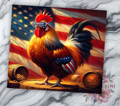 4th Of July Chicken 20oz Tumbler Wrap PNG, American Flag Tumbler Png, Straight & Tapered Tumbler Wrap, Instant Digital Download Sublimation Li Zamperini 