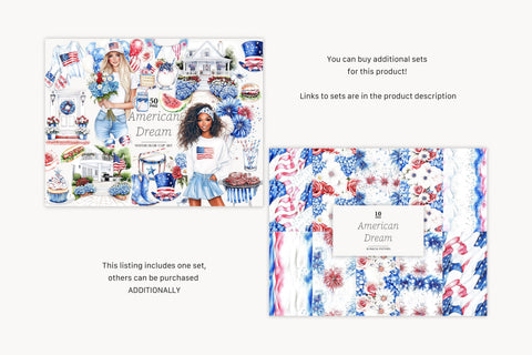 4th of July Clipart Images PNG | Patriotic USA Illustrations SVG GlamArtZhanna 